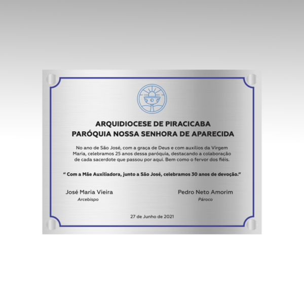 Placa Inauguração 40x30cm