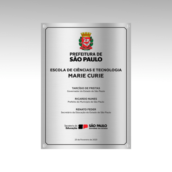 Placa Inauguração 70x50cm
