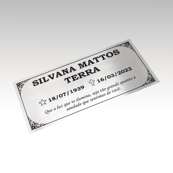 Placa Tumulo 20x10cm