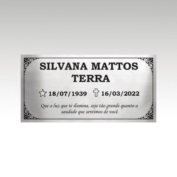 Placa Tumulo 20x10cm