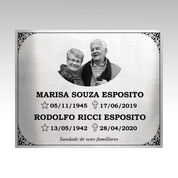 Placa tumulo foto 25x20cm