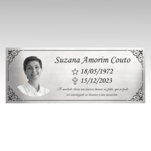 Placa tumulo foto 30x12cm
