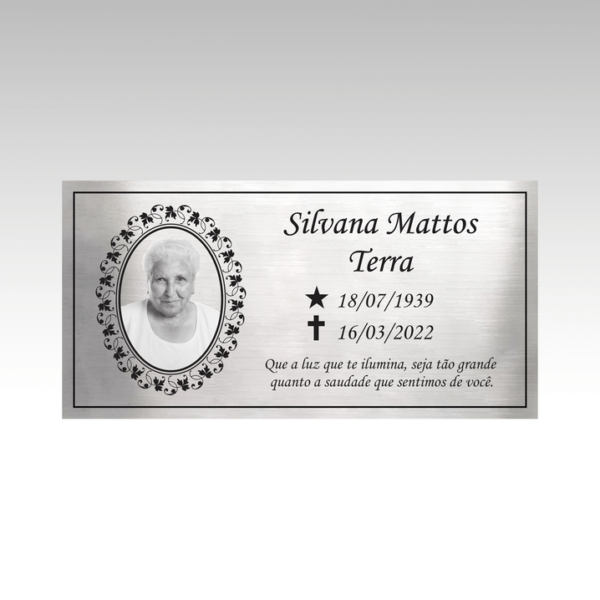 Placa Tumulo Foto 20x10cm
