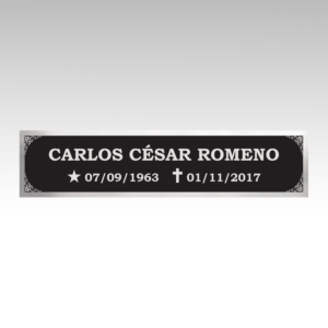 Placa Tumulo Preta 26x6cm