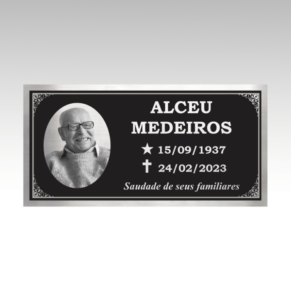Placa Tumulo Foto 20x10cm