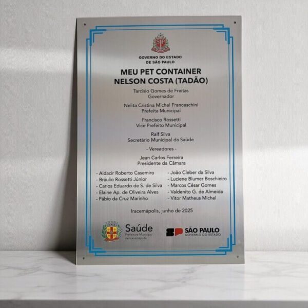 placa inauguração